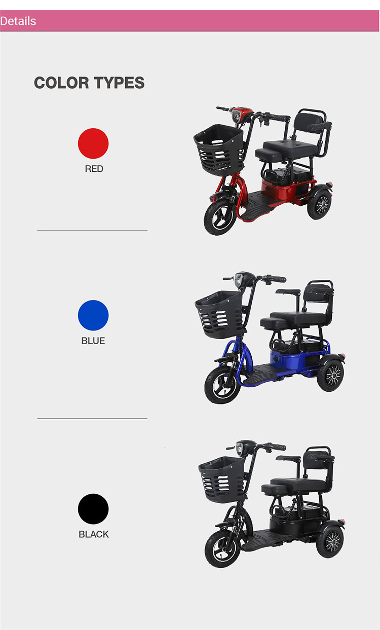 Three Wheel Electric Tricycle Bike 60V 500W Electric Tricycle For Cargo