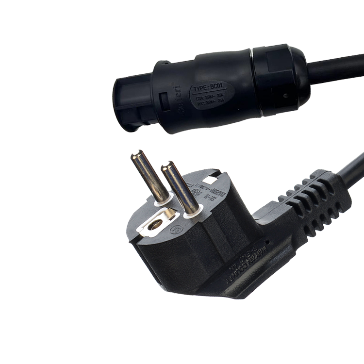 S Certified Swiss Waterproof Plug IP55 AC Power Cord with Betteri BC01 IP68 Certification Standard DIN VDE 0620/EN 50075 1990