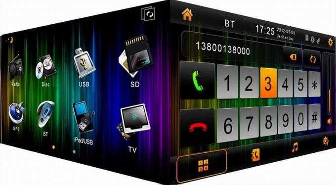 Car radio gps iPod for Universal car DVD player with Steering wheel control OCB-7200
