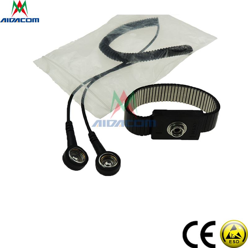10ft Long 10mm Snap 2.4 Meter Coil ESD Wrist Straps