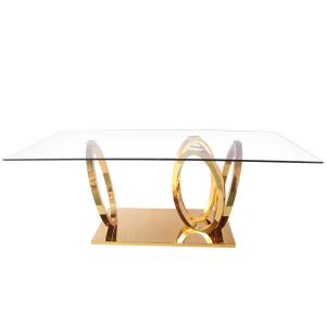 China East West Furniture Dublin Intersected Circle Rectangular Dining Table wholesale