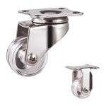 2 Inch Transparent Wheel 110LBS Capacity Rigid Plate Stainless Steel Light Duty
