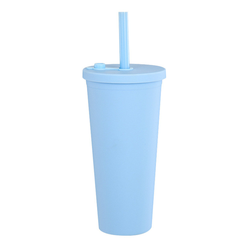 Insulated Double Wall Boba Tumbler Cup With Lid Reusable Straw