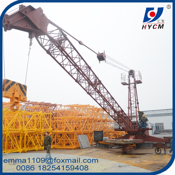 Small Lifting Crane to Dismantle 4t Derrick Tower Crane On The Buildling Roof
