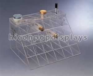 China Customized Counter Top Acrylic Cosmetic Organizers With Slot Pocket wholesale