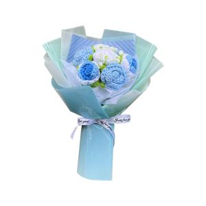 China Creative Sunflower and Rose Woolen Flowers Hand-knitted Finished Product Knitted Flower Bouquet Valentine's Day Gift Artificial Flowers wholesale
