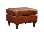 Living Room Retro Vintage Leather Furniture Brown Leather Storage Ottoman With