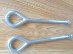 Hot Dip Galvanized Earth Anchors Rods / Twin Eye Steel Ground Anchors 6" Thread