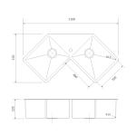 16 Gauge Apron Corner Stainless Steel Kitchen Sink 110x57