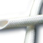 White Silicone Fiberglass Sleeve 100m , 12mm Braided Fiberglass Tube