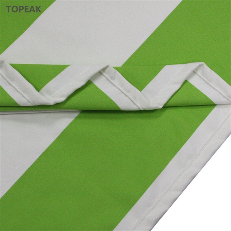 Luxury Green And White Striped Beach Towel Large Microfiber 256g