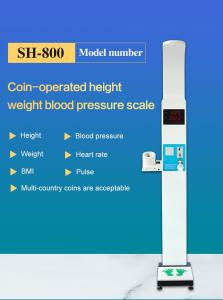 China Ultrasonic Digital Coin Operated Height Weight Vending Scales Smart Bmi Blood Pressure Machine wholesale