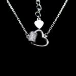 Glaze Heart Pink Stone Necklace Jewellery With Free Nickel Imperial Crown Design