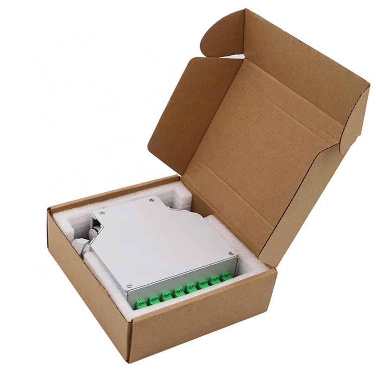 8 Fibers Sc/Apc Fiber Optic Din Rail Terminal Box Grey Cold Rolled Steel