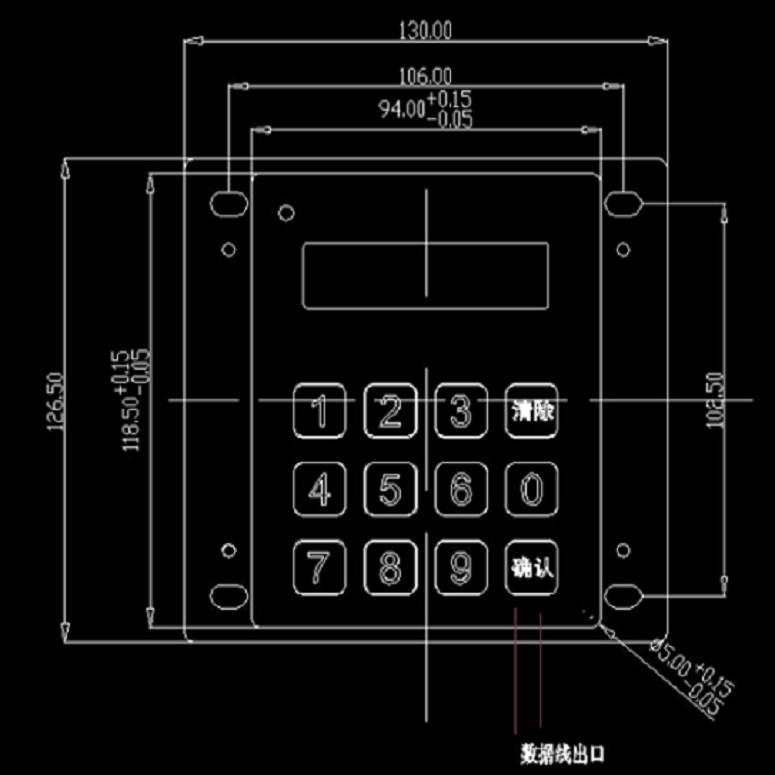 Matrix Type Usb Numeric Keypad With Display , 3*4 Layout Usb Numeric Keyboard