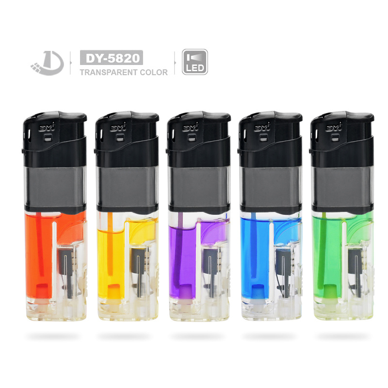 White LED Lamp Colorful Gas Lighter Electronic Refillable Candle Lighter with Cheapest Wholesale Price
