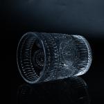 Frosted Crystal Drinking Glasses Embossed Sunflower For Coffee Water