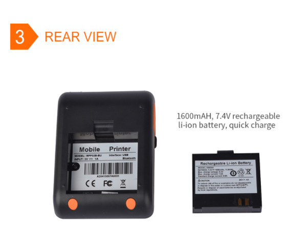 RS232 Bluetooth Barcode Reader Thermal Receipt Printer 80mm/s
