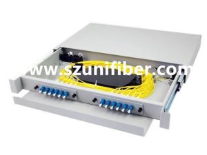 China 1U 19&quot; Sliding Fiber Optic Patch Panel Durable With 2 Removable Adapter Plate wholesale