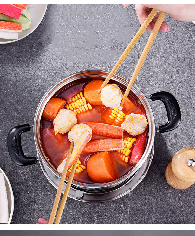 Fashion Simple Stainless Steel Hot Pot Kitchen Hotel Single Portable Alcohol Stove Self Service Hot Pot Set