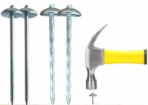 China Umbrella Head Galvanized Roofing Nail For Plastic Tile wholesale