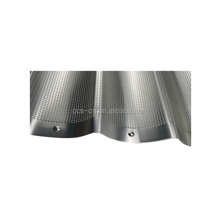 commercial 4/5/6 bakeware slotted aluminum perforated french bread metal baking pan baking equipment baguette baking tray