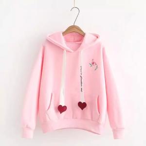 China Knitted Fabric Women'S Oversized Pullover Hoodies Embroidered Custom wholesale