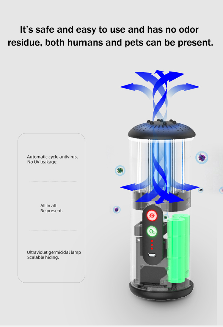 HOMEFISH Ozone Generator Car Air Purifier 50mg/H UV Sterilization