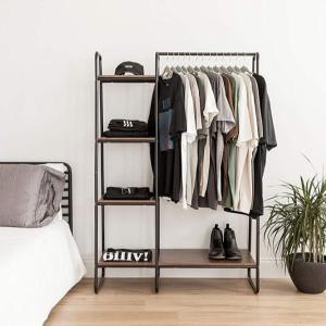 China Bedroom Modern Wardrobe Cabinet Wooden Cloth Stand rack 4 Tier wholesale