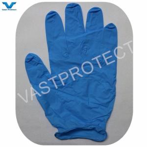 China 9 Inch Blue Powder Free Exam Disposable Nitrile Gloves Made of Pure Nitrile with ISO wholesale