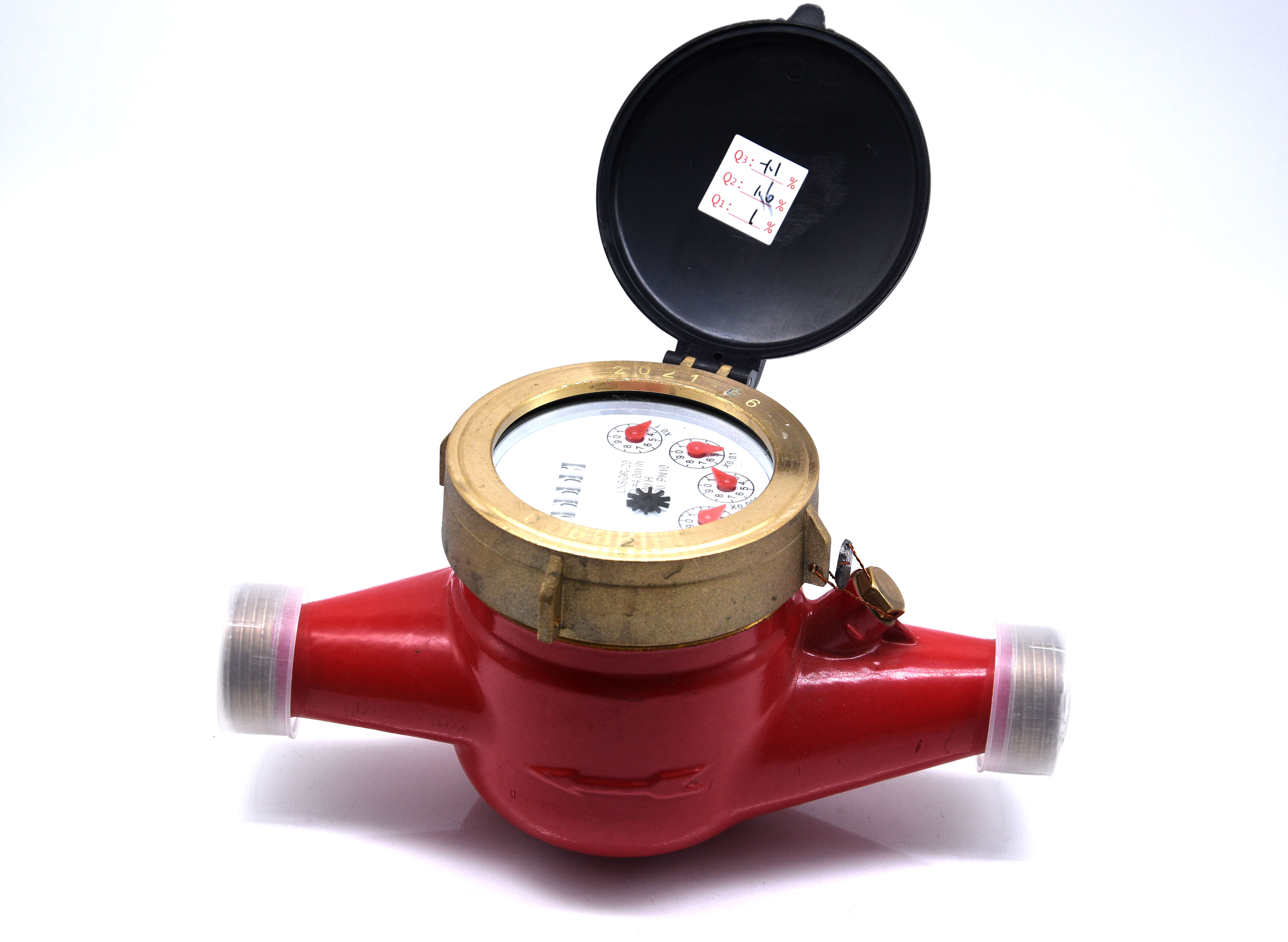 Multi Jet Brass Residential Water Meter , Dry Type Cold / Hot Water Meter