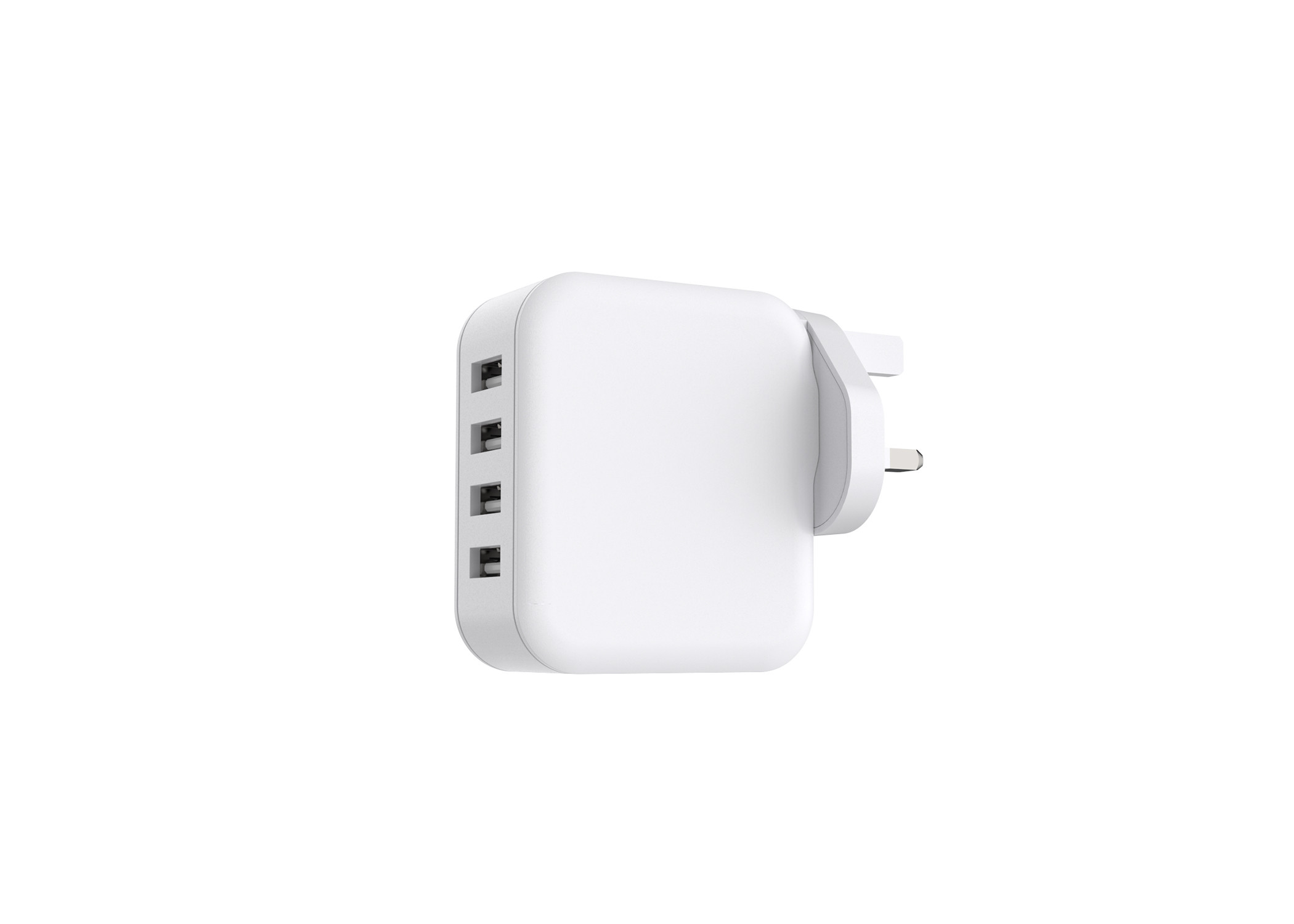 CE UK Plug Charger , AC100V Four Port Cell Phone Wall Plug Short Circuit Protection