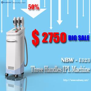 China big promotion three handles IPL hair beauty machines for wrinkles and acne hair removal wholesale
