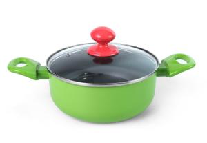 China Green Painting Induction Base 1.5qt 2.5mm Lid Saucepan wholesale