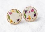 The Secret Garden Anniversary Gift Dry Mixed Flowers Woman Fashional Earstuds