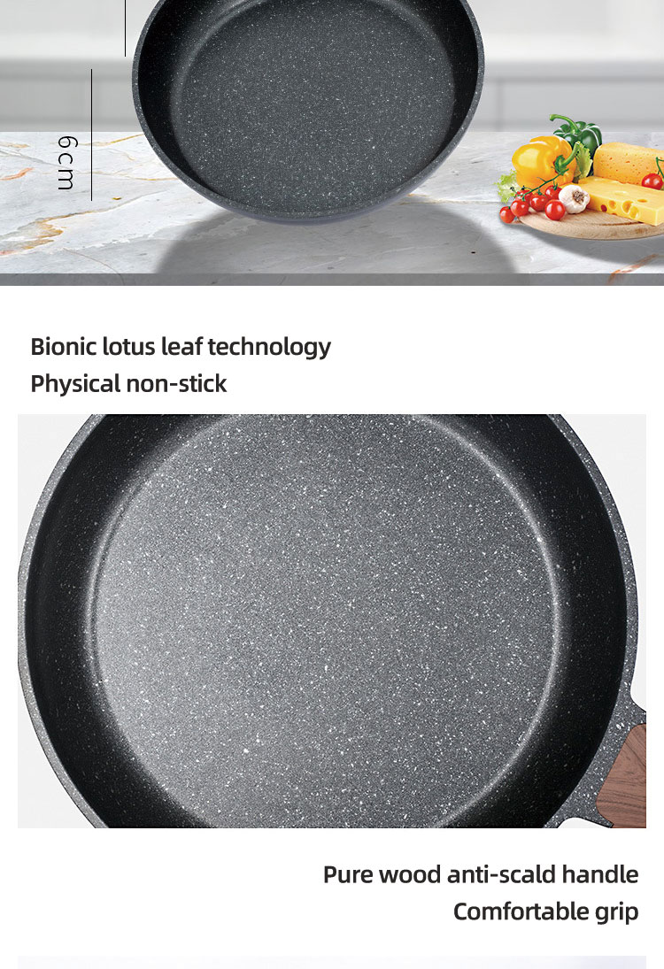 Hot Sale Cookware Marble Coating Fry Pan Die-cast Aluminum 28cm Non Stick Frying Pan Ollas Fry Pan