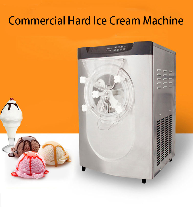 1.25HP Compressor 10-14L/H Output Large Cylinder Hard Ice Cream Maker for Commercial