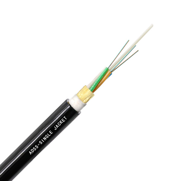 12 core single jacketFactory Price Outdoor Self-supporting Aerial Fibra Optica ADSS Span 100m ADSS Fiber Optic Cable