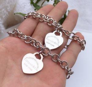 China Womens Chain 925 Sterling Silver Bracelet Bangle Heart Charm Fine Jewelry wholesale
