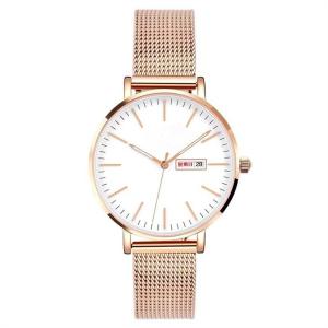 China Rose Gold Women Quartz Wrist Watch 3BAR Waterresistant 3Needles wholesale