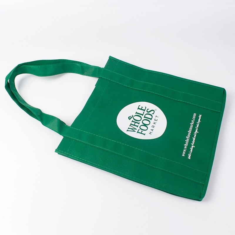 Small Plain Personalized Non Woven Tote Bags Promotional With Logo Printing Green Black Color