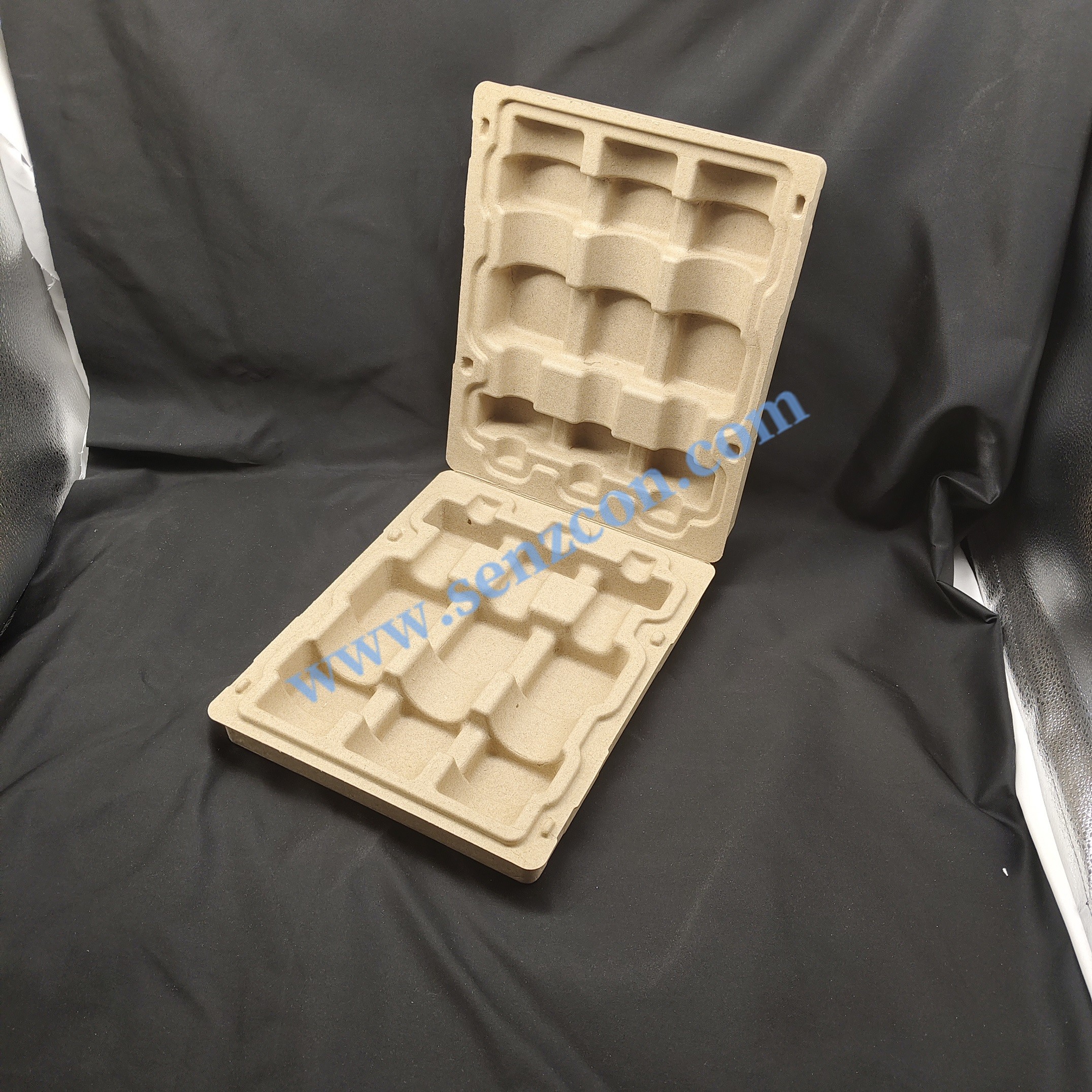 Customized pulp molded bases for daily chemical and household products, dry-pressed composite whole set of packaging with embossed LOGO. It is
