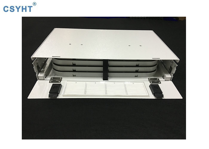 Fiber Optic 12 SC 2U 19in Sliding Patch Panel ODF FTTB With Tilt Up Trays