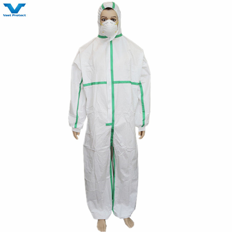 Type 4 5 6 Heat Sealed Tape Seam Disposable Microporous Coverall with CE Approved