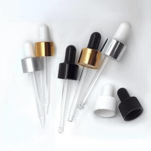 China 18/410 20/410 Aluminum Plastic Metal Dropper Cap With Glass Pipette wholesale