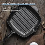 Flat Bottom Stovetop Grill Pan Cast Iron Non Stick Frying Pans For Cooking