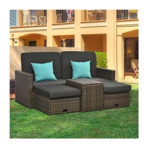 China AJUNION 5 Piece Outdoor PE Rattan Furniture Set with Corner Chair Weight Capacity 352lbs wholesale