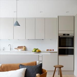 China Small Modern Home Kitchen Cabinets White PVC Modular Kitchen Furniture wholesale