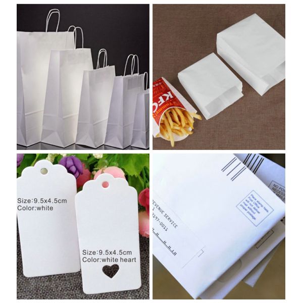 60gsm 80gsm 120gsm White Kraft Paper For File Cover Food Safe 800 x 1100mm