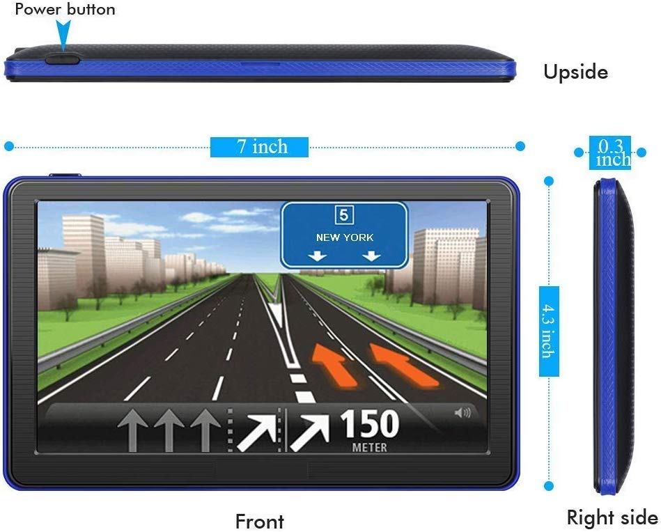 500mAH Battery Truck Dash Cam 7 inch Car GPS Navigation System